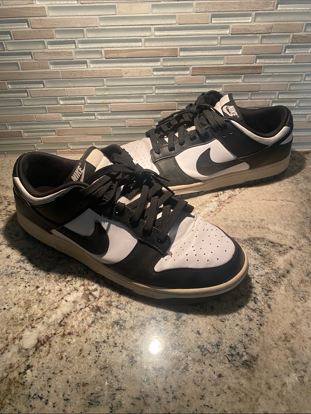 Nike Black and White Low-Top Sneakers with Swoosh